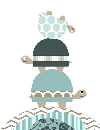 Turtles room art for nursery and kids play rooms